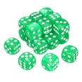 thumbnail image 1 of 20Pack 6 Sided Colored Standard Dice, Acrylic D6 Mini Polyhedral Pearl Pattern Game Dice Set for Table Games or Math Learning, Light Green/White Point, 1 of 6