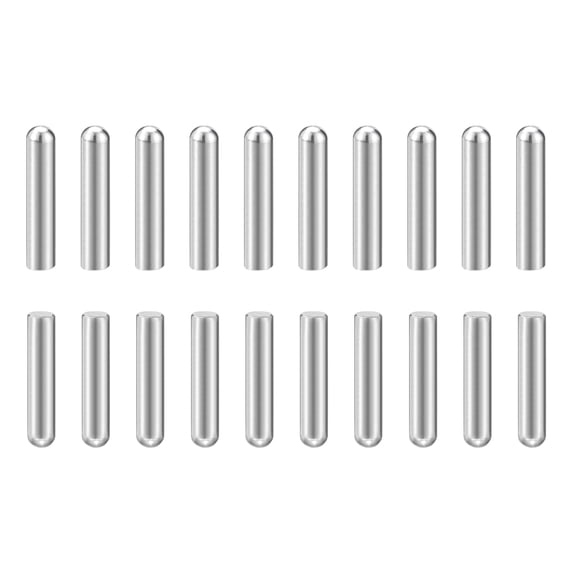 20Pack 6mm x 30mm Dowel Pins, 304 Stainless Steel Round Head Pin, Silver