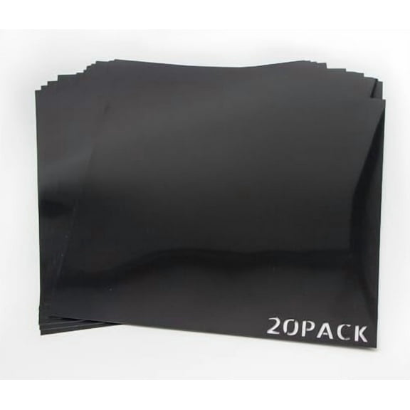 20Pack 7.5mil Opaque Black Plastic Sheets, 12X12 Inch Stencil Paper for Cricut, Laser Cutting, Template Plastic for Quilting, Blank Black Stencil Sheets,Sign Makers,Food Grade PET Stencil Material