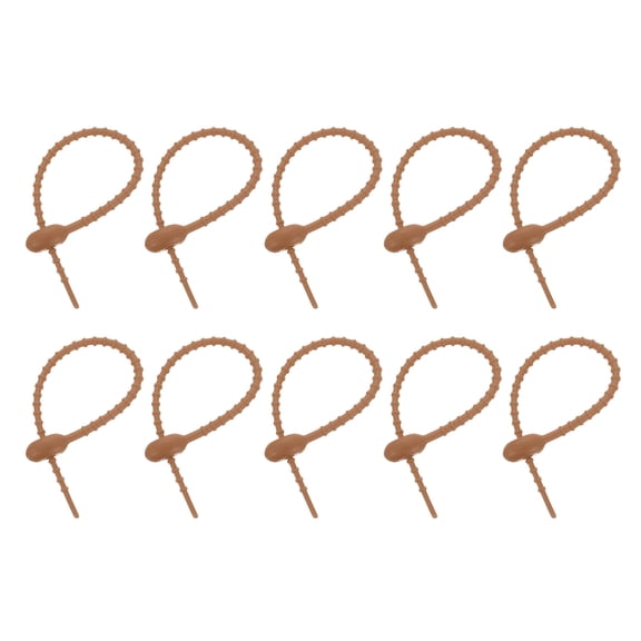 20Pack 7" Silicone Cable Ties, Reusable Zip Ties Wire Strips Organizer, Coffee