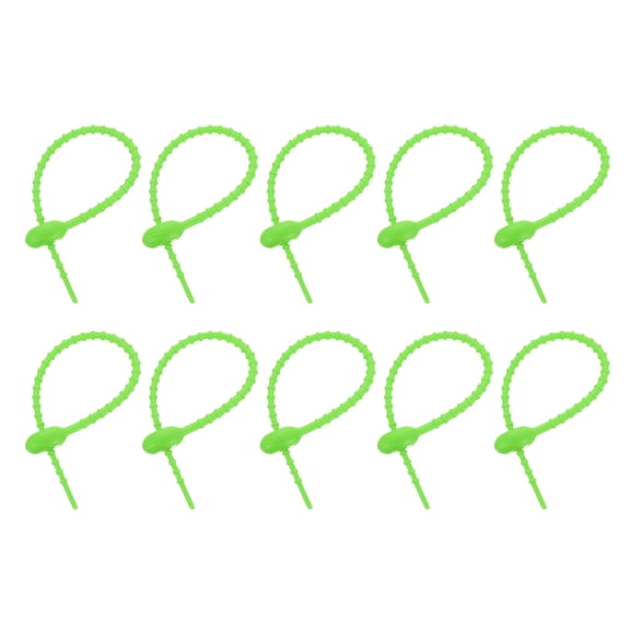 20Pack 7" Silicone Cable Ties, Reusable Zip Ties Wire Strips Organizer, Green