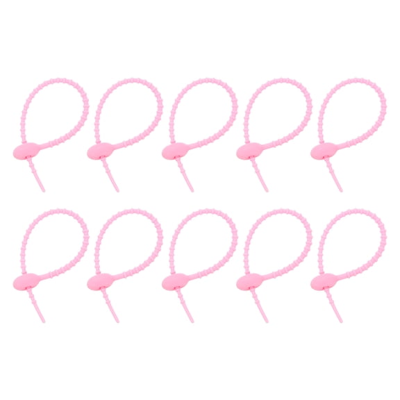 20Pack 7" Silicone Cable Ties, Reusable Zip Ties Wire Strips Organizer, Pink