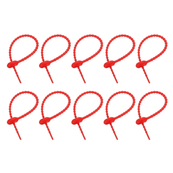 20Pack 7" Silicone Cable Ties, Reusable Zip Ties Wire Strips Organizer, Red