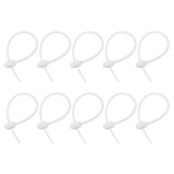 20Pack 7" Silicone Cable Ties, Reusable Zip Ties Wire Strips Organizer, White