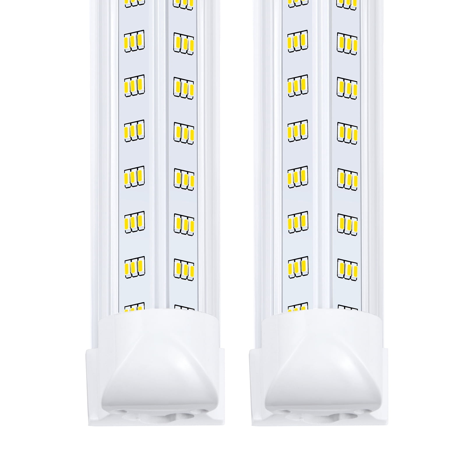 20Pack 8Ft LED Shop Light Fixture, 100W Integrated LED Tube Light,15500LM, 6500K, Clear Cover,6 Rows V Shape 270 Degree T8 LED Lighting for Garage Warehouse