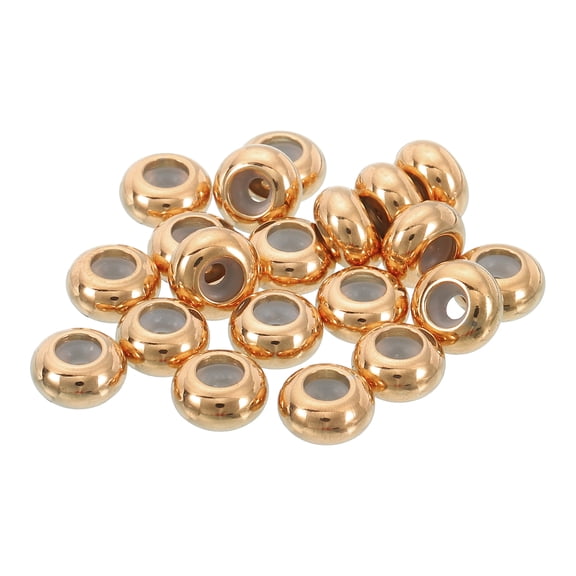 20Pack 8mm Insert Rubber Stopper Position Spacer Beads, Stainless Steel Adjustable Slider Beads Rose Gold