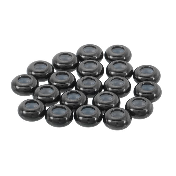 20Pack 8mm Insert Rubber Stopper Positioning Spacer Beads, Stainless Steel Adjustable Slider Beads Black