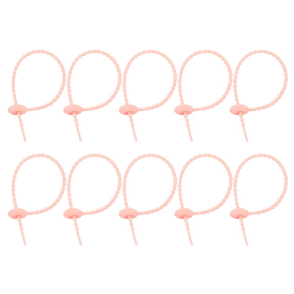 20Pack 9" Silicone Cable Ties, Reusable Zip Ties Wire Strips Organizer Light Pink