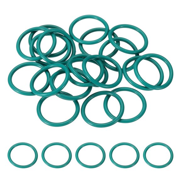 20Pack AS568 Fluorine Rubber O-Ring, 70A Durometer, 19/32" ID, 47/64" OD, 1/16" Width Sealing Gasket for Automotive Machine Pipe Valves, -20C-230, Green
