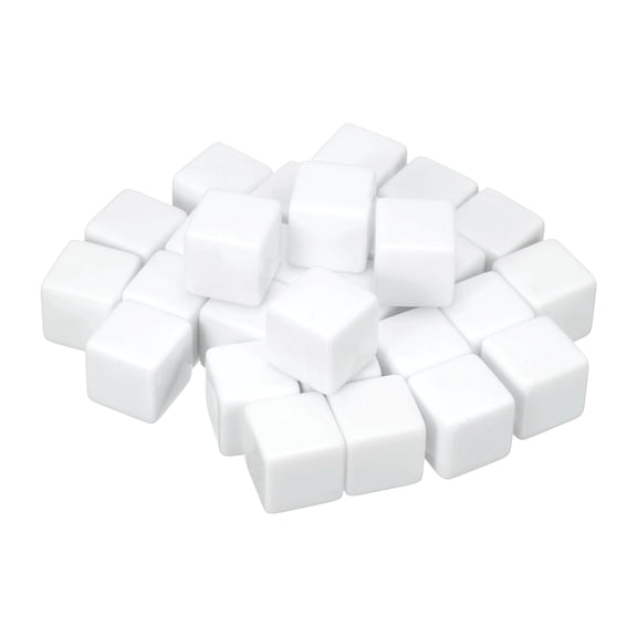 20Pack Acrylic Blank Dice, 20mm/0.79" Acrylic Six Sided Blank White Dice Blocks with Smoothed Surface for Board Games Party Fun