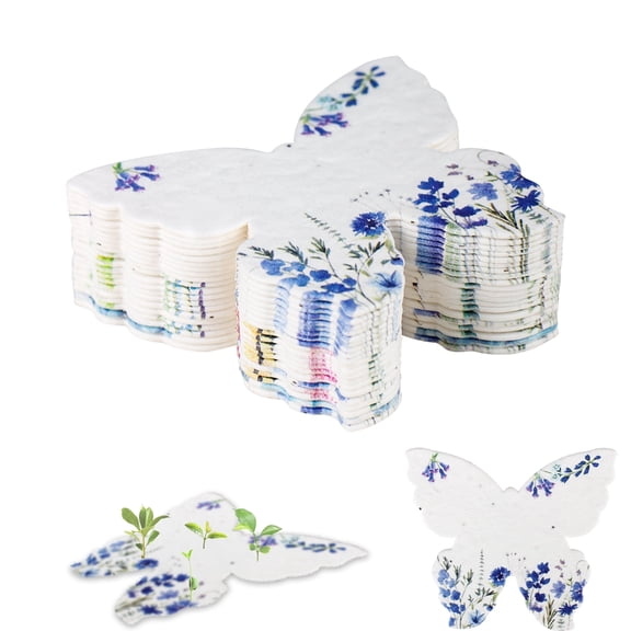 20Pack Butterfly Plantable Seed Paper Cards - Handmade Paper Card Embedded Wildflower Seeds - Eco-Friendly Cards for Wedding Favors, Gift Wrapping, Scrapbooking,Celebration of Life (P21)
