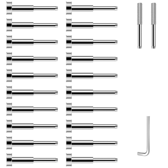 20Pack Cable Railing Kit for 1/8In Wire Rope, SST316 Swage Tensioner Completely Hidden