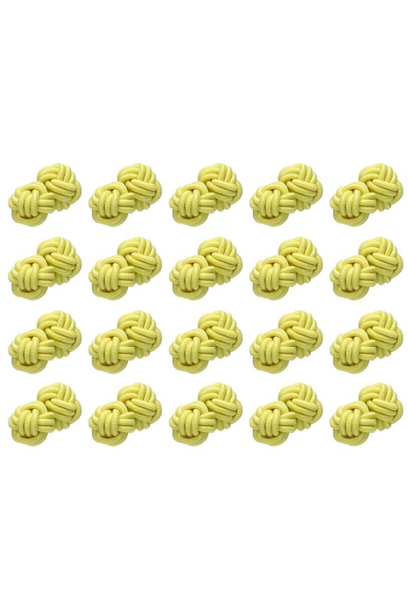 20Pack Chinese Closure Knots Sewing Buttons, Fabric Ball Buttons Elastic Cufflinks Twist Knot for Cheongsam Tang Suit Costumes Outfit Sweater, Yellow