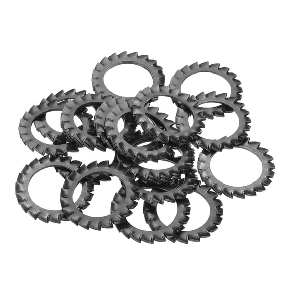 20Pack External Tooth Lock Washer M24 Carbon Steel Serrated Locking Washer Black