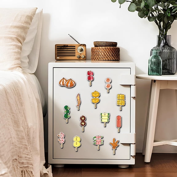 20Pack Food Skewered Fridge Magnets, Cute 3D Food Magnet for Refrigerator, Strong-adhensive Funny Kitchen Refrigerator Stickers for Kitchen Decor