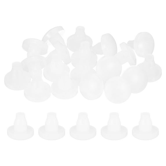 20Pack Glass Top Table Bumpers with Stem for 7mm Hole, White