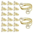 thumbnail image 1 of 20Pack Gold Napkin Rings, Pearl Napkin Ring Set, Metal Spring Napkin Holder Table Decorations, Napkin Ring Buckles, 1 of 6