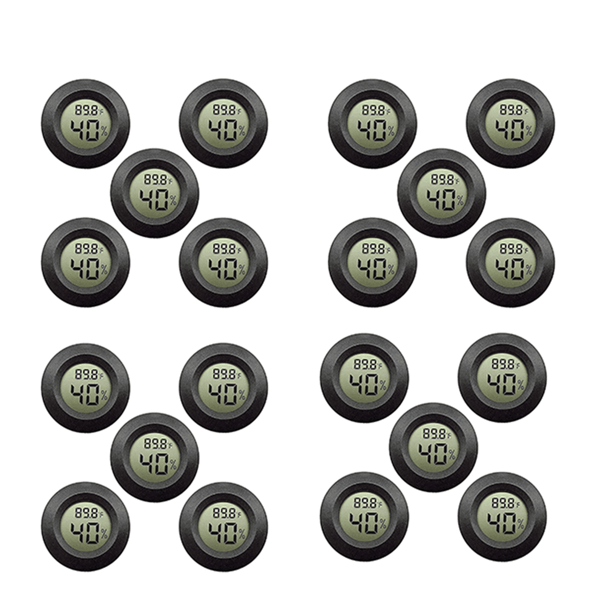 20Pack Hygrometer Thermometer Digital LCD Monitor Humidity Meter Gauge for Humidifiers Dehumidifiers
