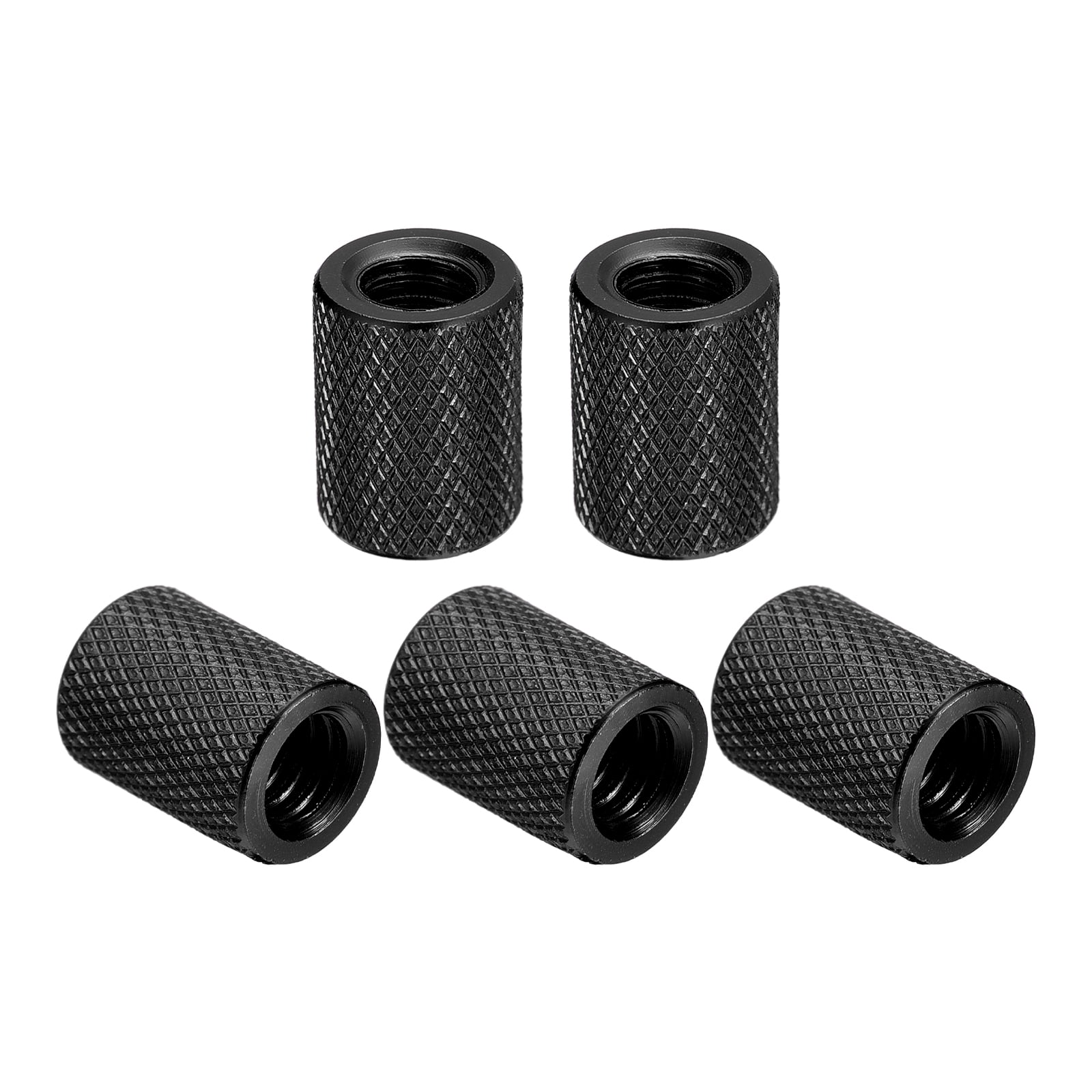 20Pack Knurled Thumb Nut, 1/4"-20x15mm Hand Pass Hole Nut Aluminum Alloy, Bright Black - Walmart