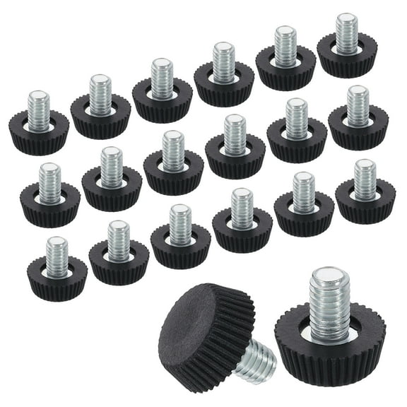 20Pack M6 Thread Furniture Feet Levelers, 16x10 Adjustable Leveling Table Feet, Screw on Furniture Glide Leveling for Chair Stool Legs, Black