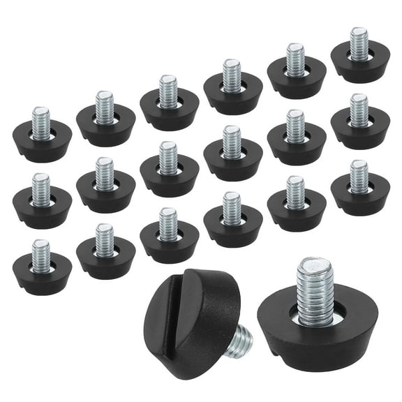20Pack M6 Thread Furniture Feet Levelers, 19x9 Adjustable Leveling Table Feet, Screw on Furniture Glide Leveling for Chair Stool Legs, Black