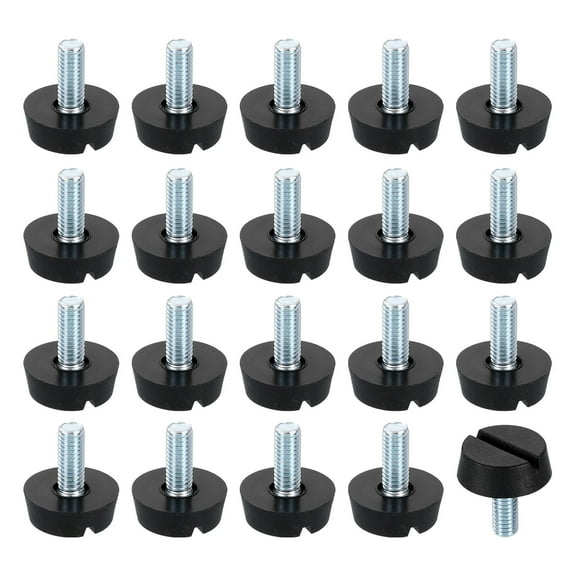 20Pack M6 Thread Furniture Feet Levelers, 21x15 Adjustable Leveling Screw, Black