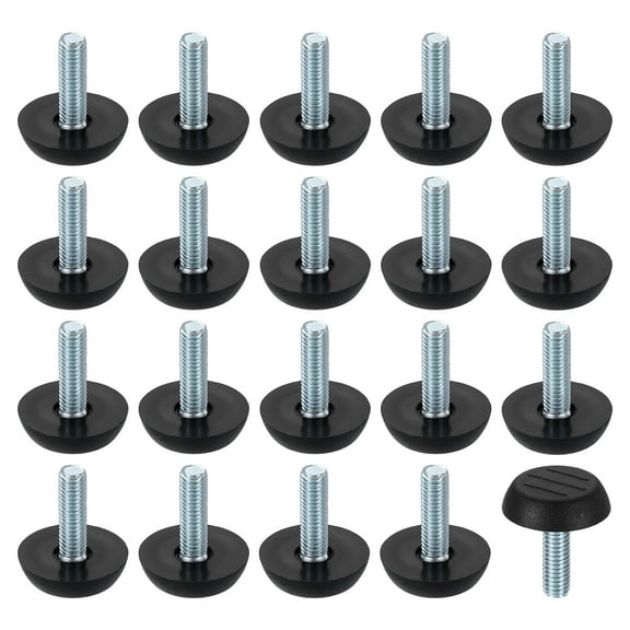 20Pack M6 Thread Furniture Feet Levelers, 23x20 Adjustable Leveling Screw, Black