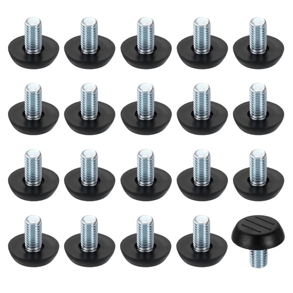 20Pack M8 Thread Furniture Feet Levelers, 23x15 Adjustable Leveling Screw, Black