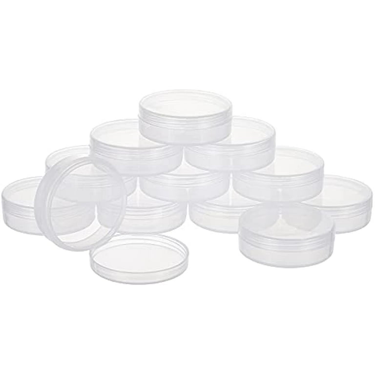 20Pack PP Round Bead Storage Containers Cylinder Bead Containers Clear  Storage Organizer Box 2x0.7 inch with Screw Lids for Eye Shadow Powder  Beads