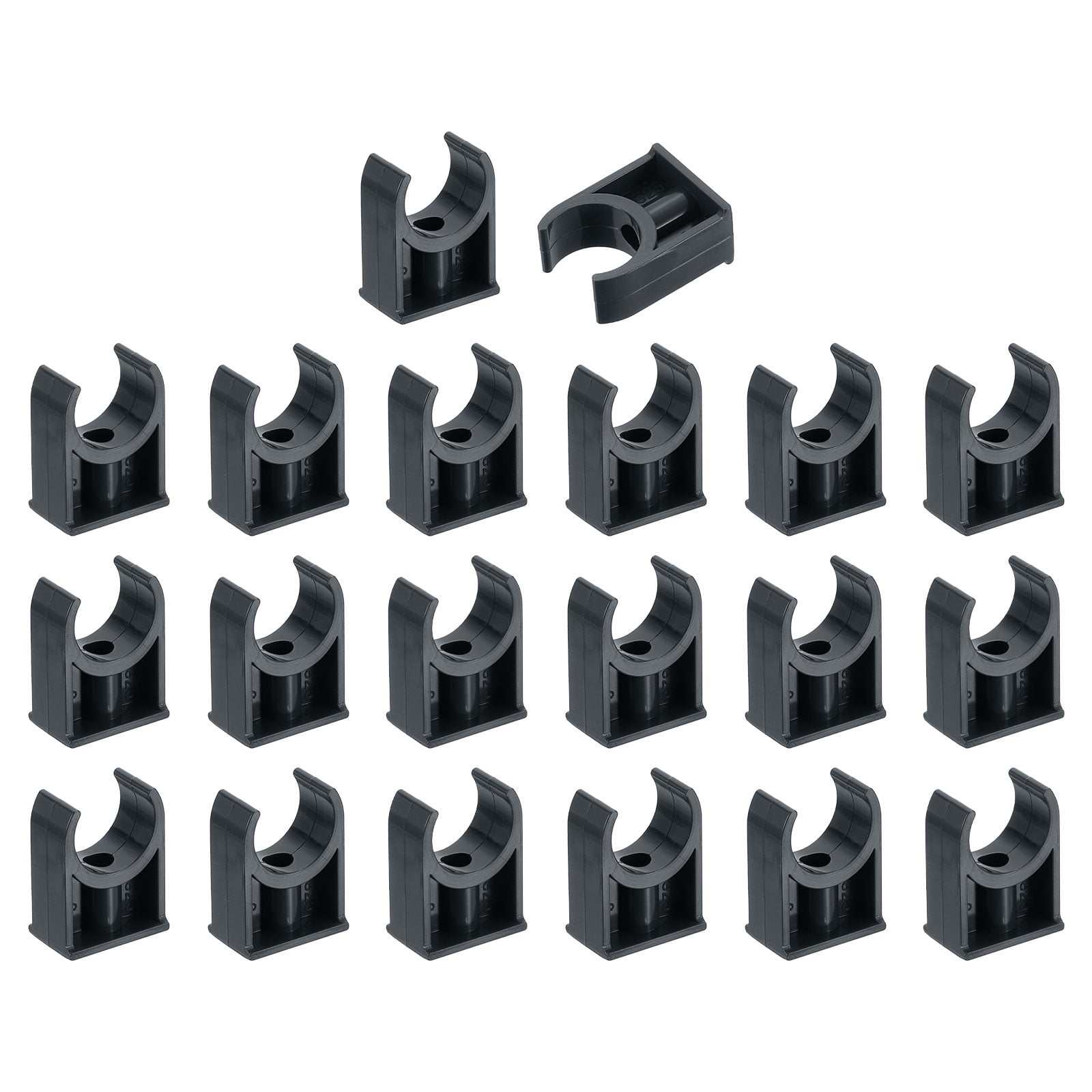 20Pack Water Pipe Clamps Clips, U-Shaped Holder Buckles for 25mm OD, Black