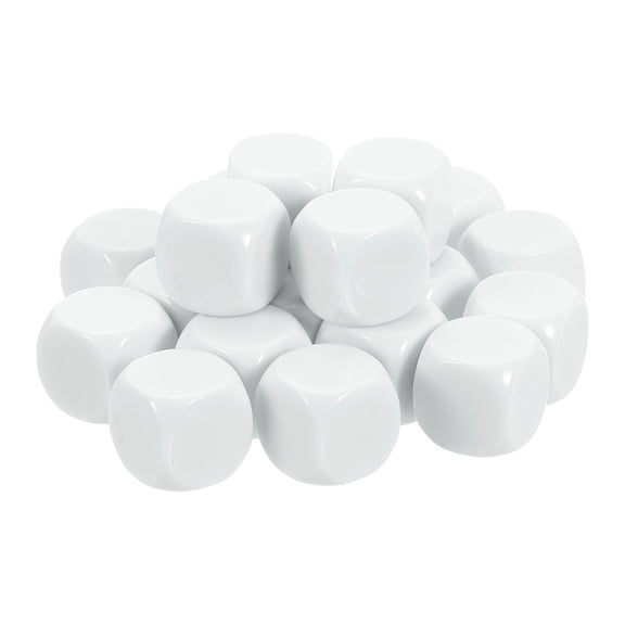 20Pack Rounded Blank Six Sided Dice 16mm/0.6inch Acrylic Dice, White