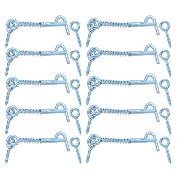 20Pack Safety Hook and Eye Latch, 2.5" 3" Iron Gate Hook and Eye Latch with Spring Lock for Family Farm Gate