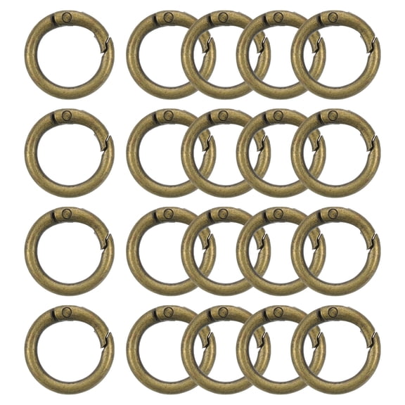 20Pack Spring O Rings, 5/8"(16mm) ID Zinc Alloy Trigger Round Snap Buckle, DIY Accessories Spring Buckle (Brown)