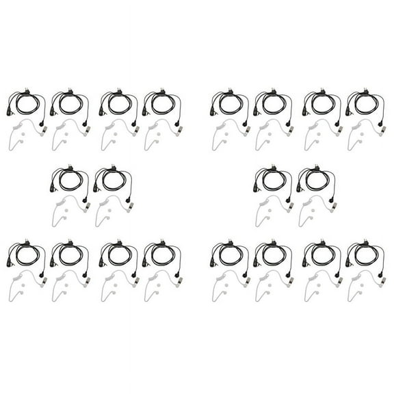20Pack Style 2Pin Covert Acoustic Tube Earpiece Ptt Headset for 2 Ways Radio GP88S GP300 GP68 GP2000 GP88