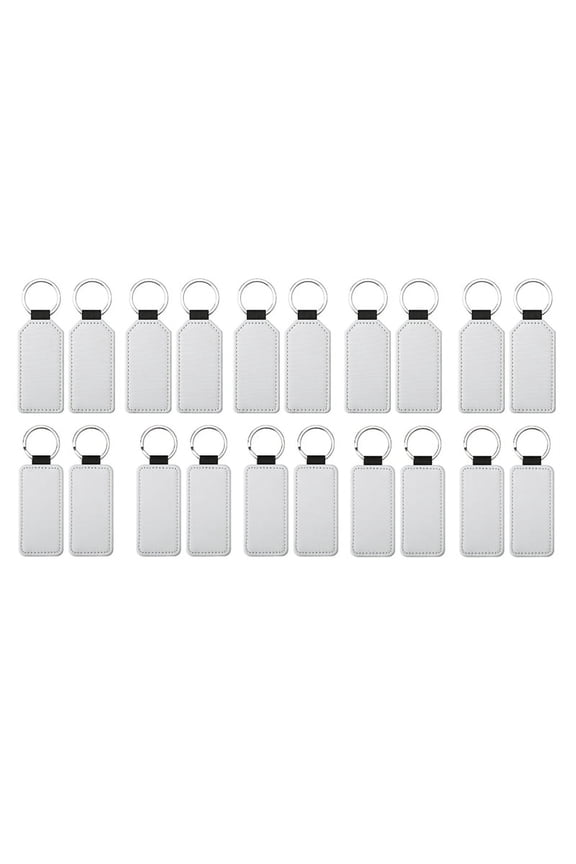 20Pack Sublimation Blanks Keychain Glitter PU Leather Keychain