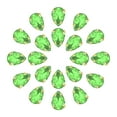 thumbnail image 1 of 20Pack Teardrop Sew on Rhinestone - 10x7mm Glass Teardrop Crystal Rhinestones in Gold Prong Setting (Grass Green), 1 of 6