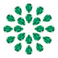 thumbnail image 1 of 20Pack Teardrop Sew on Rhinestone - 10x7mm Glass Teardrop Crystal Rhinestones in Gold Prong Setting (Green), 1 of 6