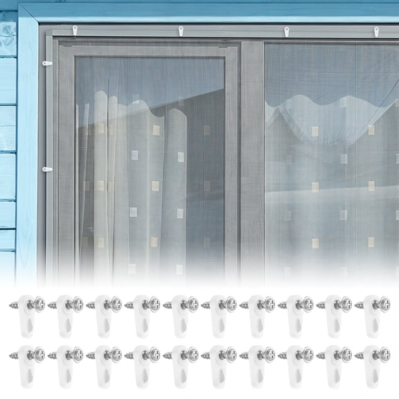 20Pack Window Screen Retainer Clip with Screw Window Screen Holder Clip for Securing Storm Door Panel for Living Room Bedroom Office White,Window Screen Clip
