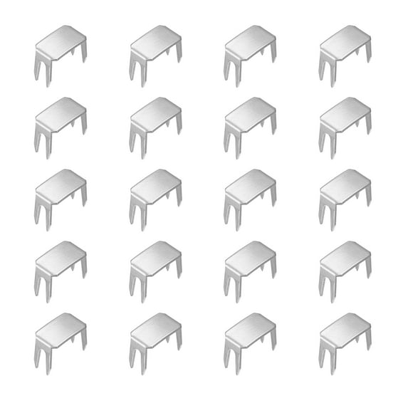 20Pack Zipper Stoppers, #5 Top & Bottom Stops for Rescue Repair, Silver Tone