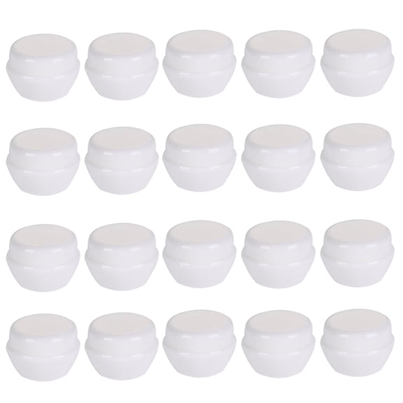 20Packs 5G/5ML Frosted Container Jars with Inner Liner for Scrubs, Oils, Salves, Creams, Lotions, Makeup Cosmetics, Nail Accessories, Beauty Aids(White)