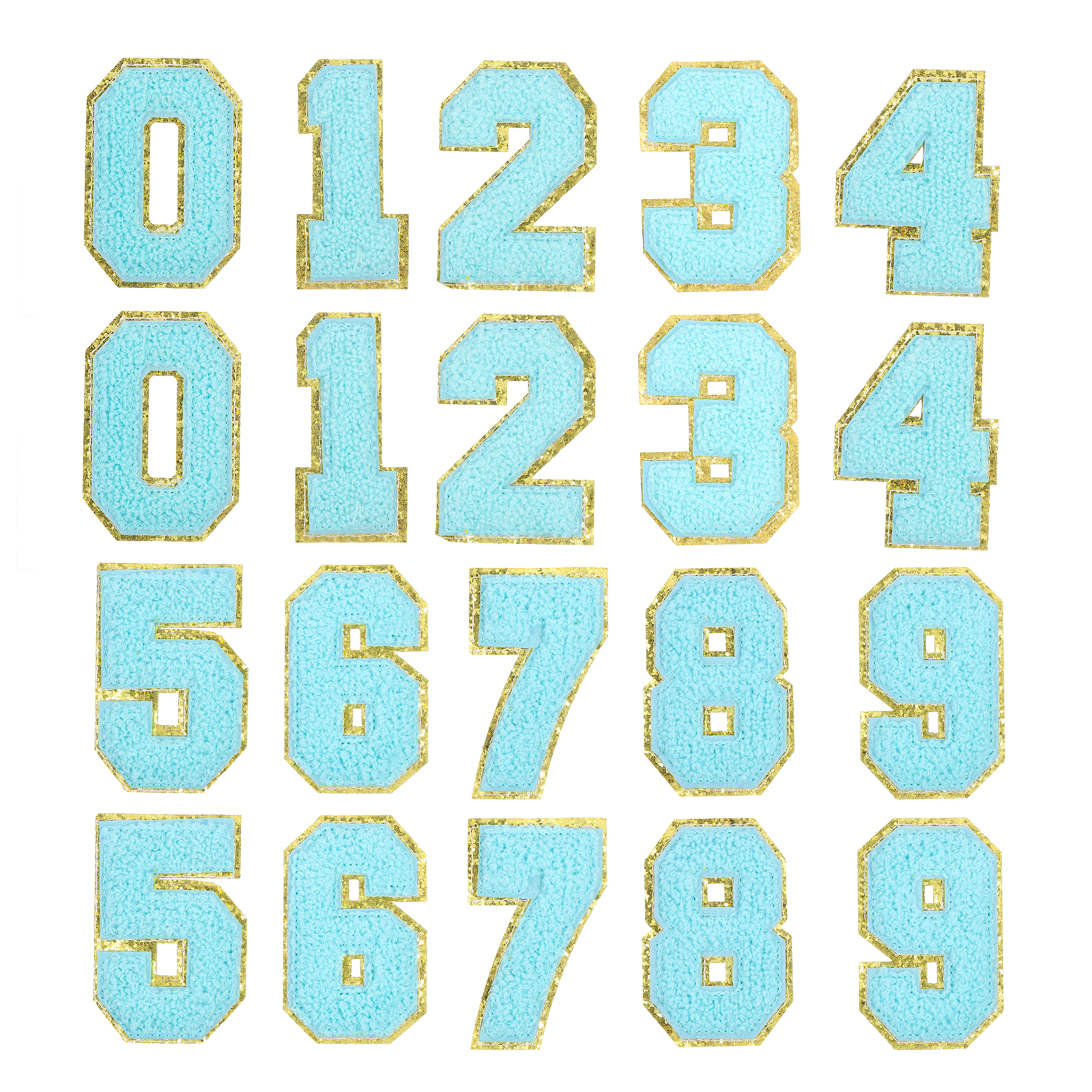 Pack Patch Number 20Packs Glitters Chenille Number Patches 8.4cm/3.3