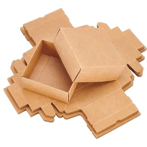 20Packs Square Gift Boxes with Lids Brown Kraft Paper Boxes 3.4x3.4x1.4 Gift Wrapping Box for Party Favor Treats Jewelry Birthday Gift Packaging for DIY