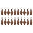 thumbnail image 1 of 20Packs Wooden Keychain Rhombus Blanks Leather Keychain Blank Wood Walnut with Keyring for DIY Engraving Gift, 1 of 6
