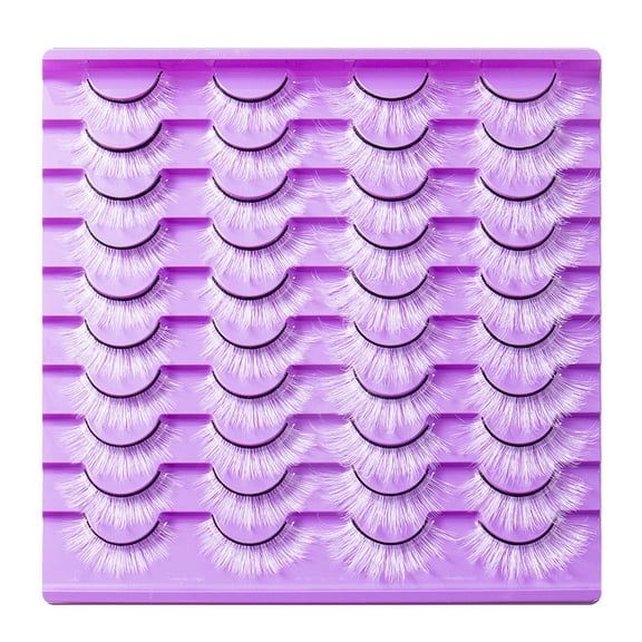 20Pair White Lashes White False Eyelashes Wispy Makeup Eye Lashes Masquerade Party Christmas Eyelashes