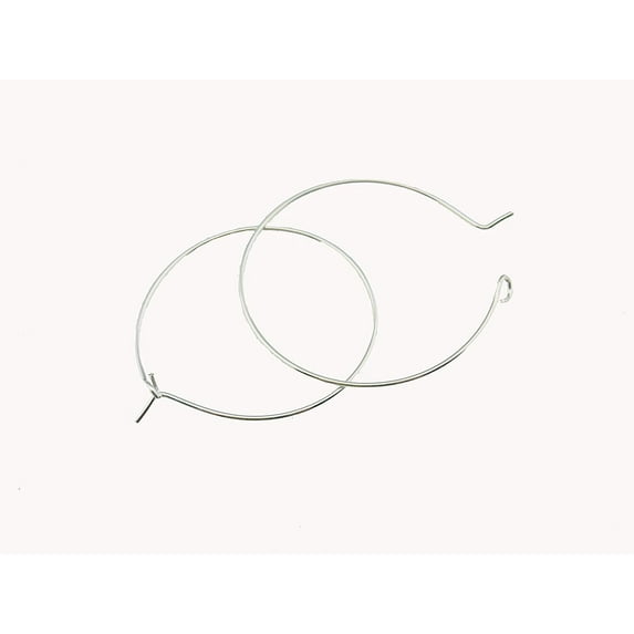 20Pairs Silver Plated Round Earring Hoops 30mm Diameter for Jewelry Making&DIY