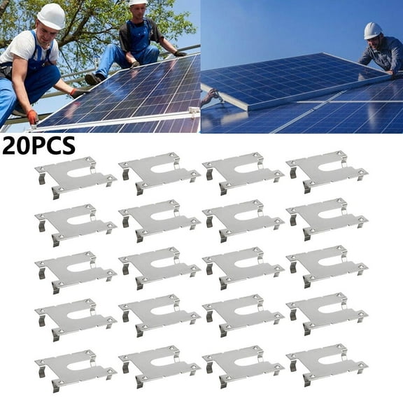 20Pc 32Mm Earth Plate Grounding Clip Stainless Steel Solar Panels Pv Roof Fitting Grounding Washer Lug Rail Conductive Sheets