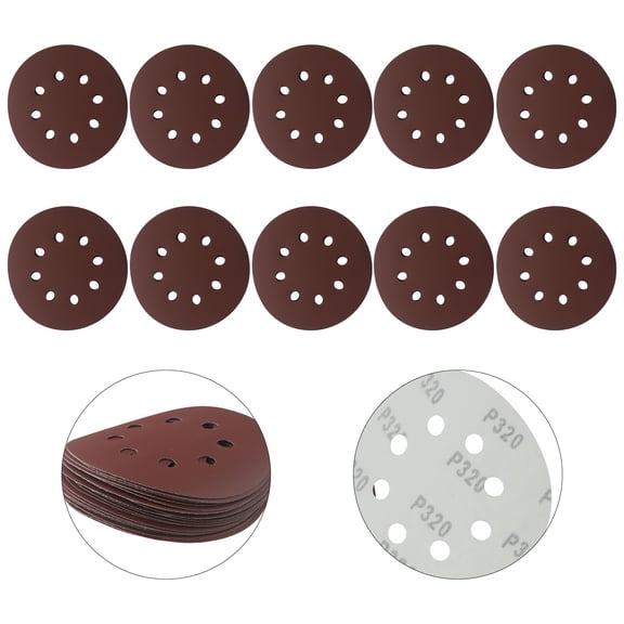20Pc 5 Inch 125Mm Round Sandpaper 8 Hole Sanding Discs Hook & Loop Grit 40- 320#