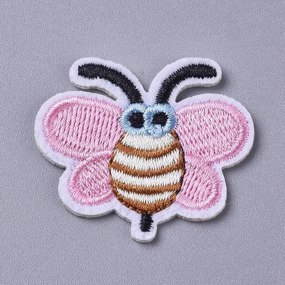 20Pc Bee Embroidered Patches Computerized Embroidery Cloth Iron on Patches Costume Accessories Appliques for Clothes Backpacks Hats Decorative DIY Crafts Valentine's Day Elegant Gifts