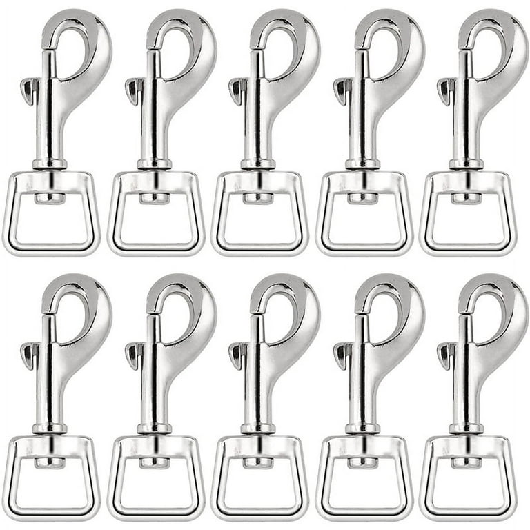 20pc Snap Hooks for Dog Leash Collar Linking, Heavy Duty Swivel Clasp Eye Bolt Buckle Trigger Clip for Spring Pet Buckle, Size: Small, Silver