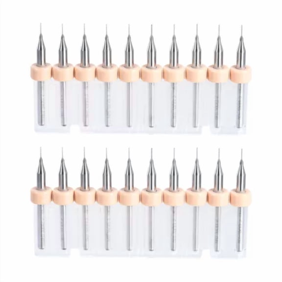 20Pcs 0.2Mm Carbide Cnc Engraving Circuit Board Micro Pcb Drill Bit